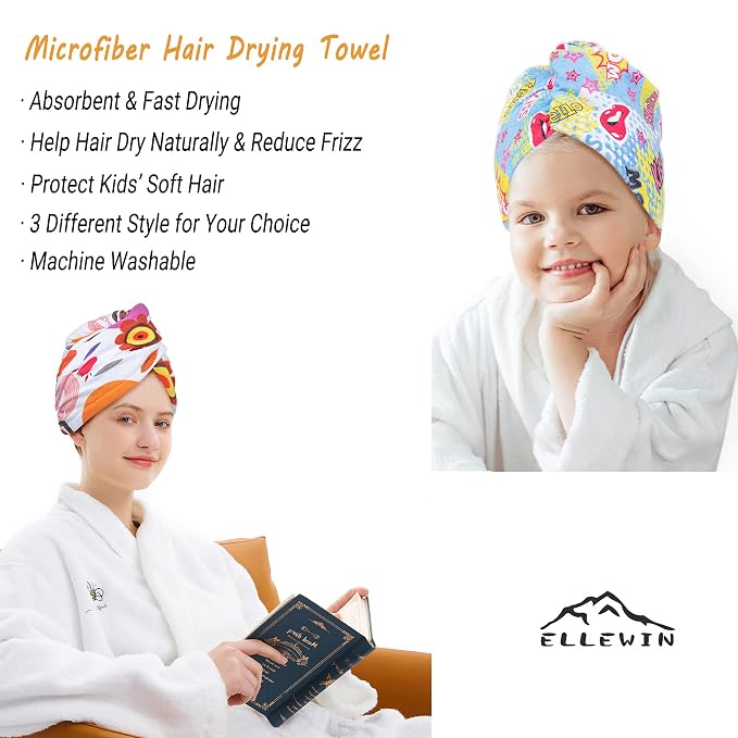ELLEWIN Microfiber Hair Drying Towels - Image 2
