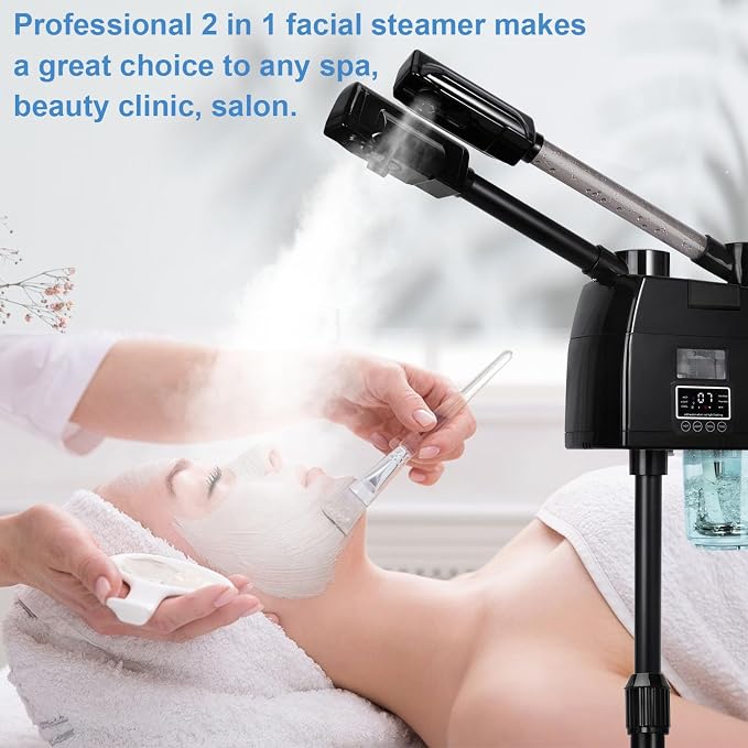 FLOLXNB Professional Facial Steamer, 2 in 1 Facial Steamer, Esthetician Steamer - Image 9