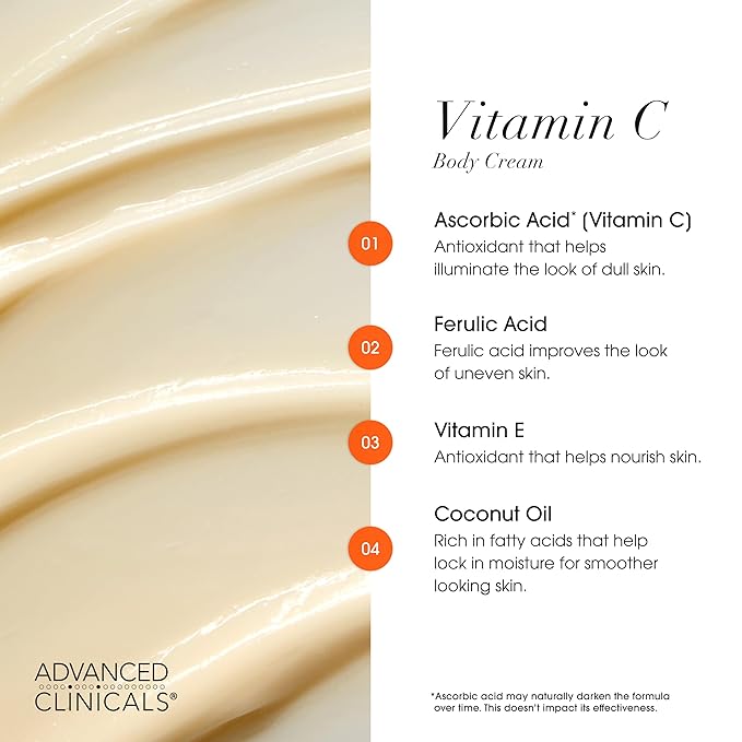 Advanced Clinicals Vitamin C Brightening Cream + Manuka Honey Body Lotion & - Image 5