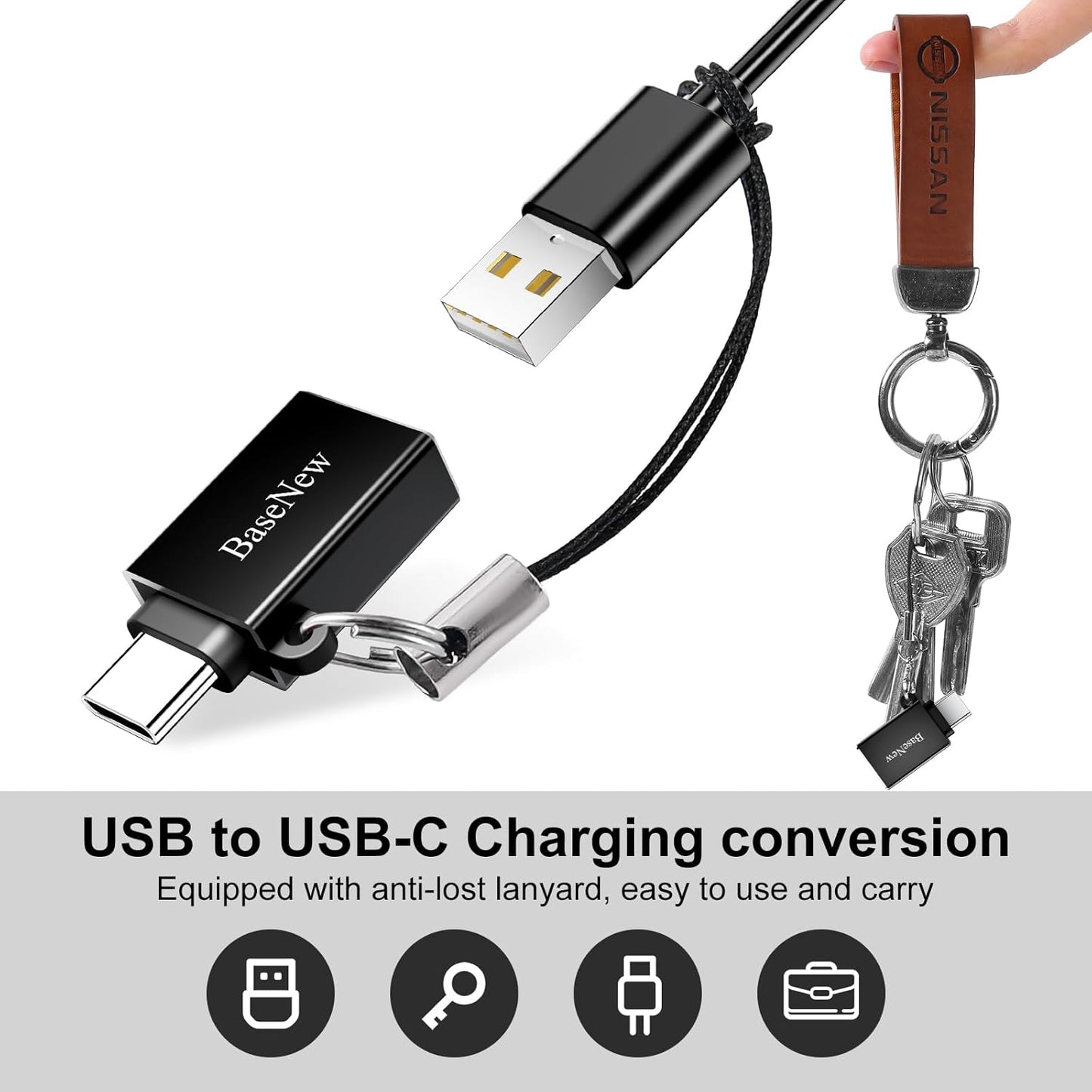 USB C to USB Adapter 6 Pack,USBC to USBA Adapter,Type-C Male USB-A Female OTG Adaptor,USB C Converter for iPhone 16 15,MacBook Pro,iPad,Samsung S24 S23 S22,Black