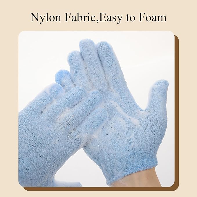 MOLOPPO 2 PCS Exfoliating Glove, Scrub Gloves Exfoliating, Body Exfoliator - Image 4