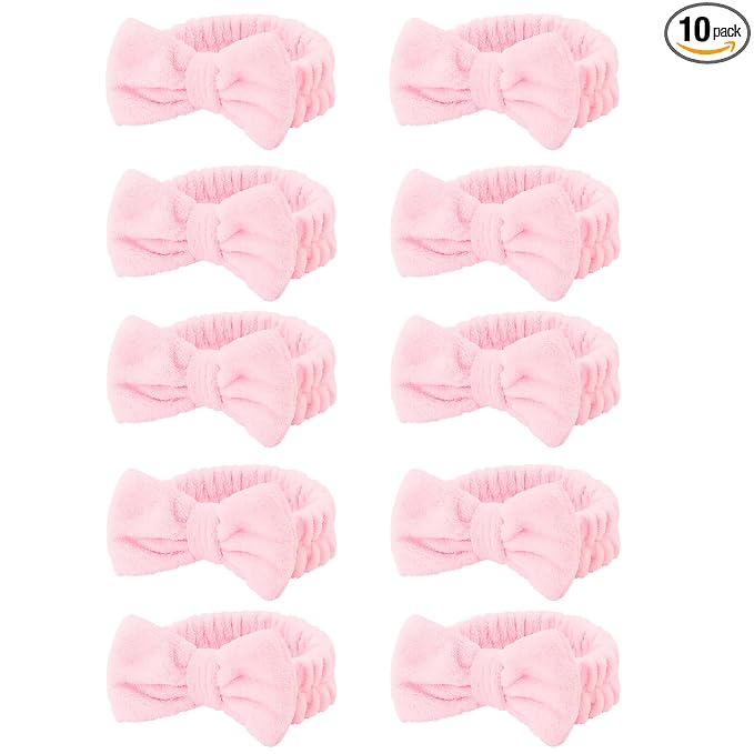 Casoty 10 Pcs Pink Makeup Headbands, Hair Band by Casoty