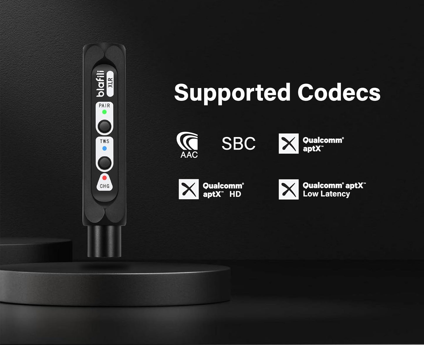 XLR Portable Bluetooth v5.1 Music Receiver, aptX HD aptX Low Latency AAC SBC TWS, Rechargeable Battery 10hrs Long Playtime, USB-C DAC for Mixing Console Desk, Audio Mixer, PA DJ System