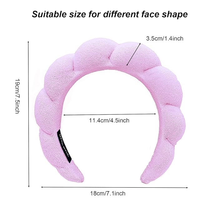 Spa Headbands for Washing Face Makeup Skin Care Headband Women Bubble Facial - Image 2