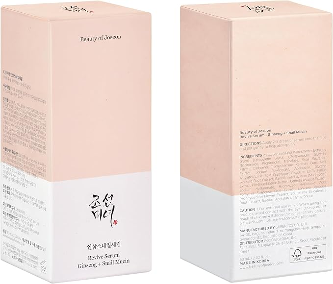 Beauty of Joseon Revive Snail Mucin Ginseng Serum Hydrating Peptide Facial - Image 7