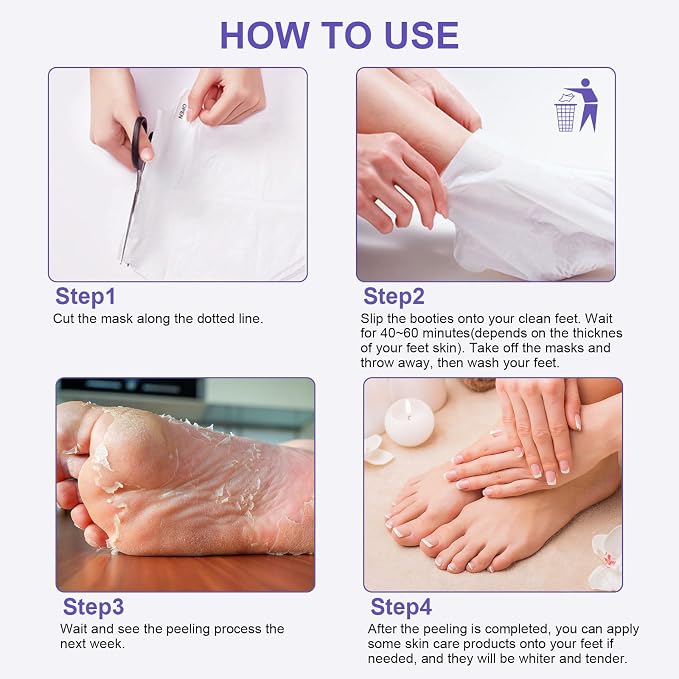 Foot Peeling Mask Exfoliant for Peeling Off Calluses, Natural Exfoliator for - Image 6