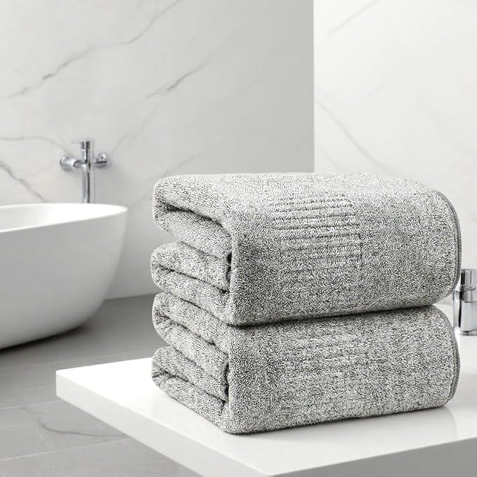 SEISSO Bath Towels Set of 4 Premium Bath Towels 35” x 63” Oversized Towels - Image 7