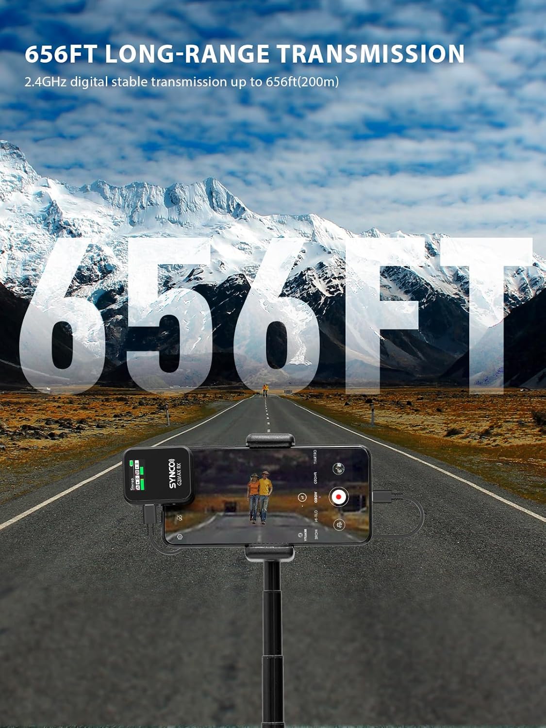 SYNCO Wireless Lavalier Microphone, G2(A2) MAX 2.4G Dual Transmitter 24 Hours Recording 656FT 8H for Online Class Vlog Stream YouTube for DSLR Phone Laptop, Professional-Lapel-Mics-for-Cameras