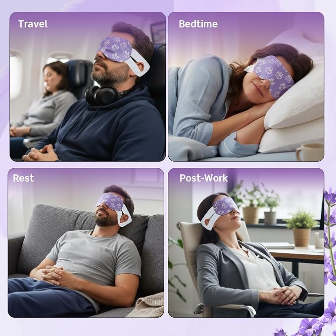 200 Pcs Steam Eye Masks for Dry Eyes Lavender Self Heated Steam Warm Eye Mask - Image 4