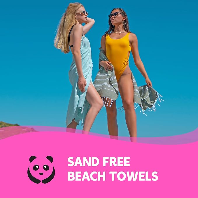 HAVLULAND Fuchsia Oversized 39x71cm Turkish Cotton Beach Towel - Image 5