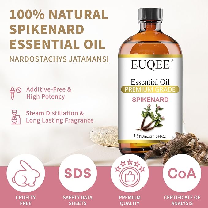 EUQEE Spikenard Essential Oil 118ml/4Fl Oz Pure Spikenard Oil Premium Essential - Image 2