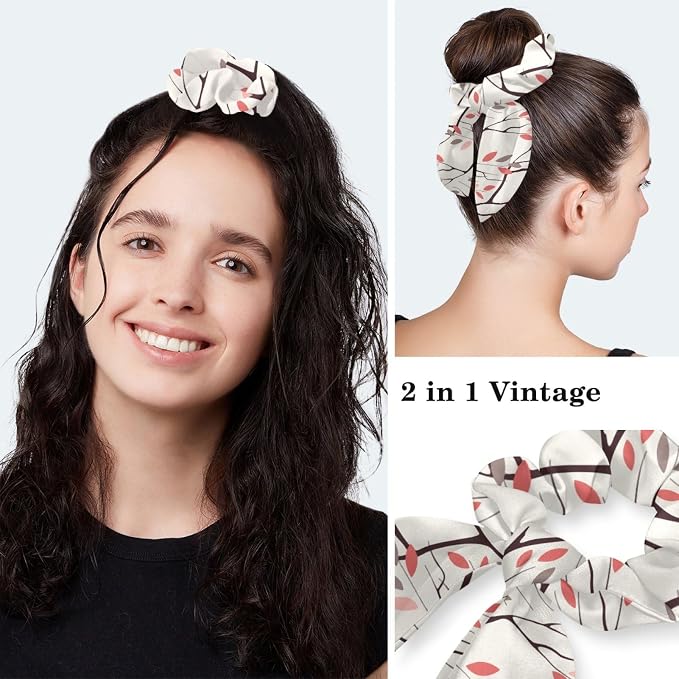 Women Working Cap with Buttons Bouffant Hat Autumn Leaves Nurse Scrub Caps Long - Image 5