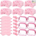 Hoteam 24 Pcs Spa Party Favors Supplies 6 Spa Headband 6 Plush Sleep Eye Mask 6 by Hoteam
