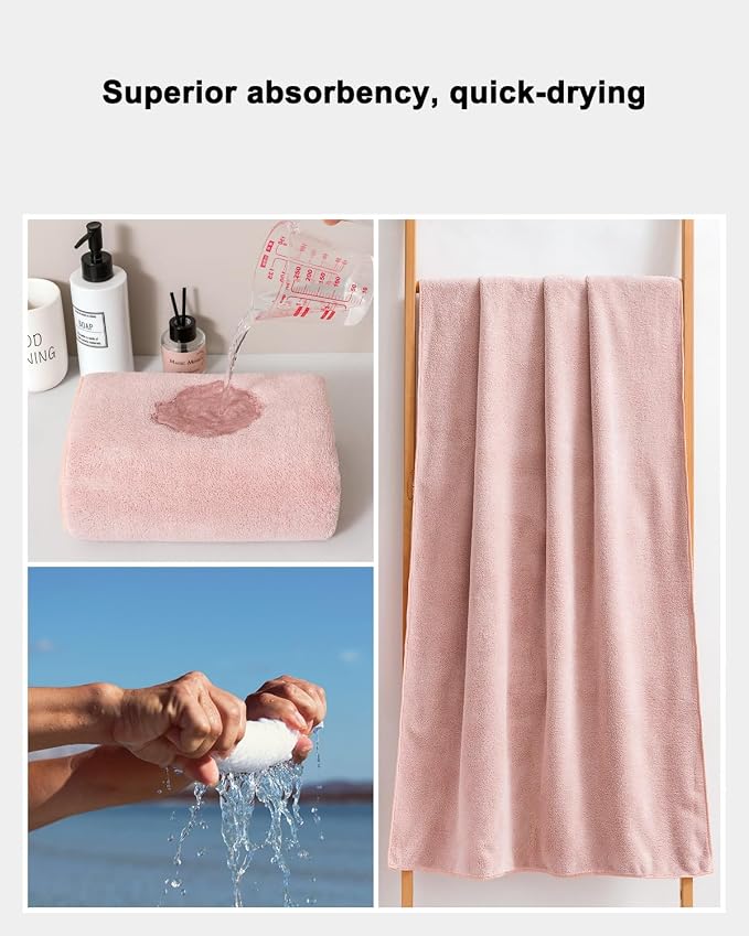 sakano 4-Piece Bath Towel Set, Quick-Dry Absorbent Lint Free & Launder Soft - Image 6