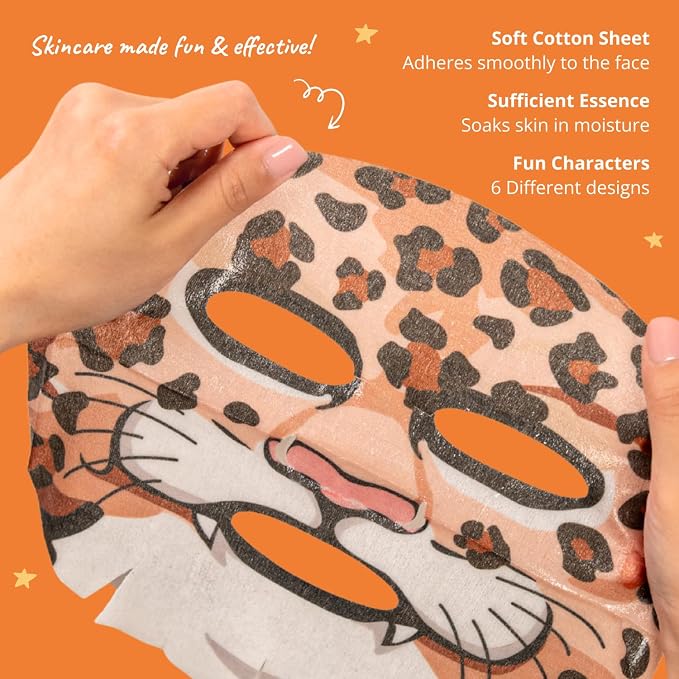 Epielle Character Face Mask Mystical Safari 12 Pack, Fun & Effective Korean - Image 4