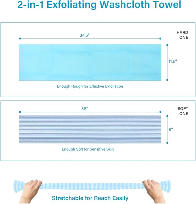 Yiclick 2PCS Exfoliating Washcloth Towel - Image 5