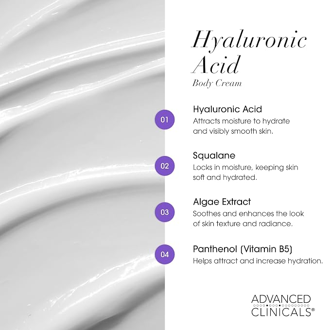 Advanced Clinicals Hyaluronic Acid Moisturizer + Fragrance Free Collagen Cream - Image 5