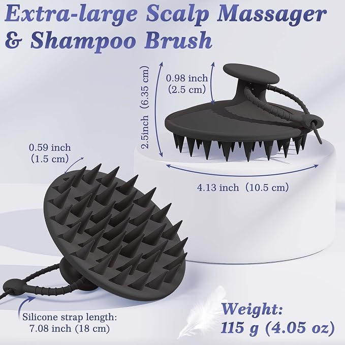 Manmihealth Silicone Back Scrubber & Soft Bath Glove, Silicone Scalp Massager - Image 2