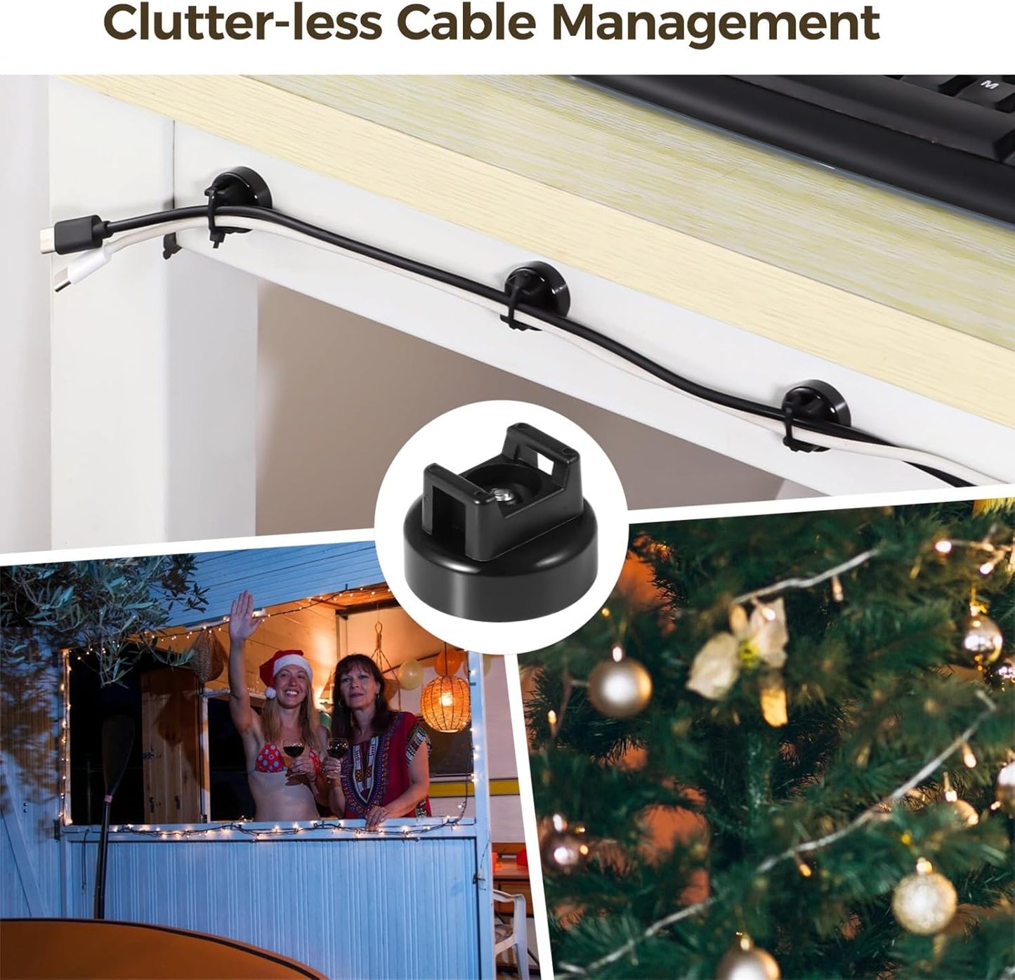 Magnetic Cable Zip Tie Mounts, 25 Pcs Magnets with 100 Pcs Cable Zip Ties, Multipurpose Magnetic Cables Holder for Cables Management, Wire Management Bases