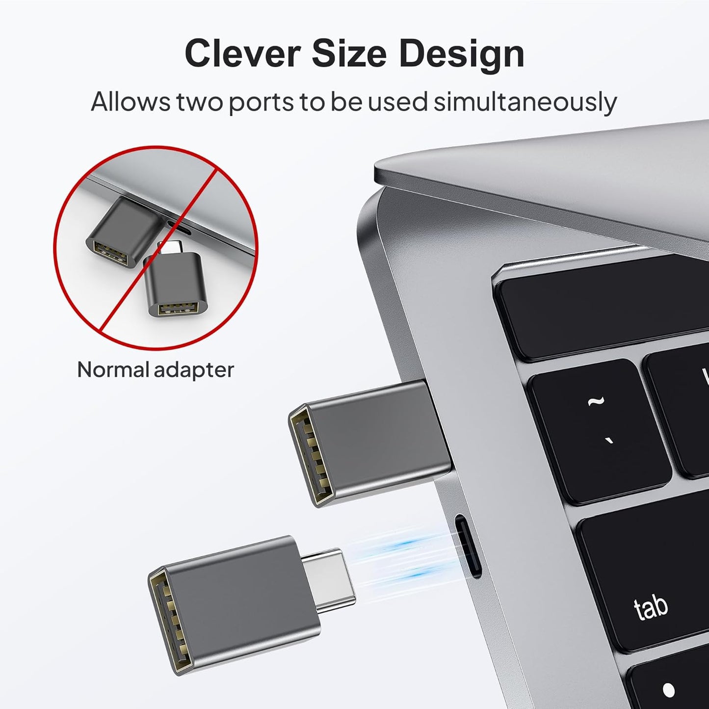 Elebase USB C to USB Adapter 4Pack,USBC Male to USB 3.0 Female MacBook Pro Air Adapter,Type C Thunderbolt 3 OTG Converter for Flash Thumb Drive,iPad mini,Mac,Apple iPhone 16 16e 15,Samsung S25 S24