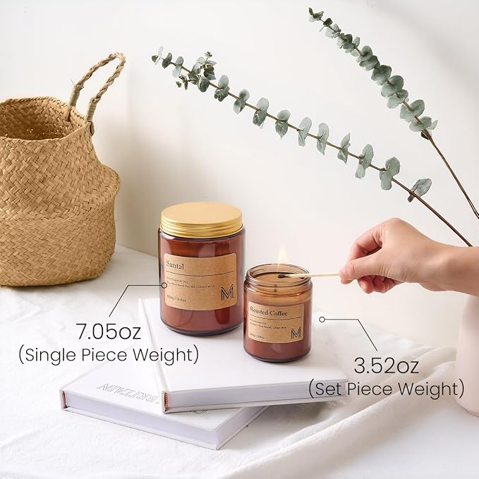 M&SENSE Roasted Coffee Scented Christmas Candle Gift, Aromatherapy Candle Set - Image 5