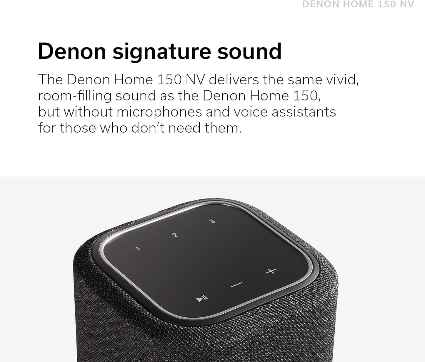 Denon Home 150 NV Wireless Speaker (Black), 1" Tweeter, 3.5" Woofer, Home Speaker with HEOS Built-in, AirPlay 2, and Bluetooth, Multi-Room Streaming, Simple Setup, Compact Design