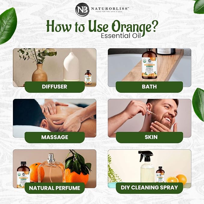 NaturoBliss Organic Sweet Orange Essential Oil, 100% Pure Therapeutic Grade - Image 4
