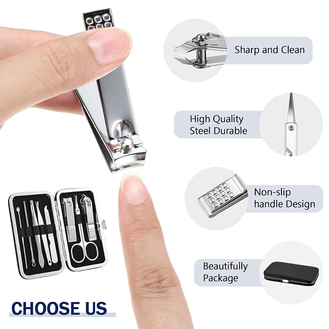 Hanaive 6 Set Manicure Set 48 Pcs Nail Clippers Pedicure Kit Gift - Image 3