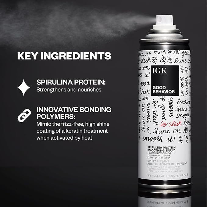 IGK GOOD BEHAVIOR Spirulina Protein Smoothing Spray + Anti-Frizz Smoothing - Image 3