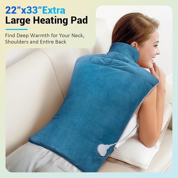Comfytemp Heating Pad for Back Neck Shoulders, Weighted Electric Heating Pad - Image 4