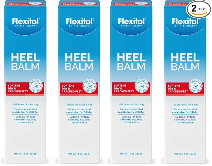 Flexitol Heel Balm Four Pack, Cracked Heel Cream & Foot Balm, Intensive by Flexitol