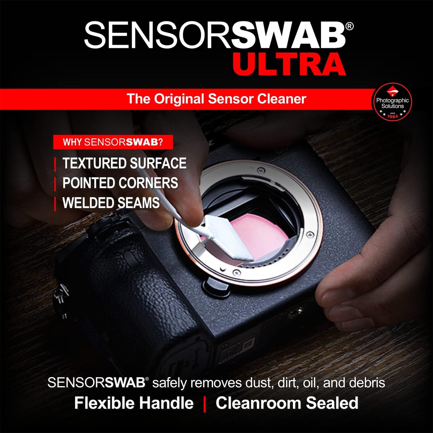 Photographic Solutions Digital Survival Kit - Type-4 (33mm) Sensor Swabs, PEC-PAD Photo Wipes, E-Wipe Packet, Aeroclipse Optic Cleaner Non-Flamable Solution - Camera Cleaning Kit with Travel Bag