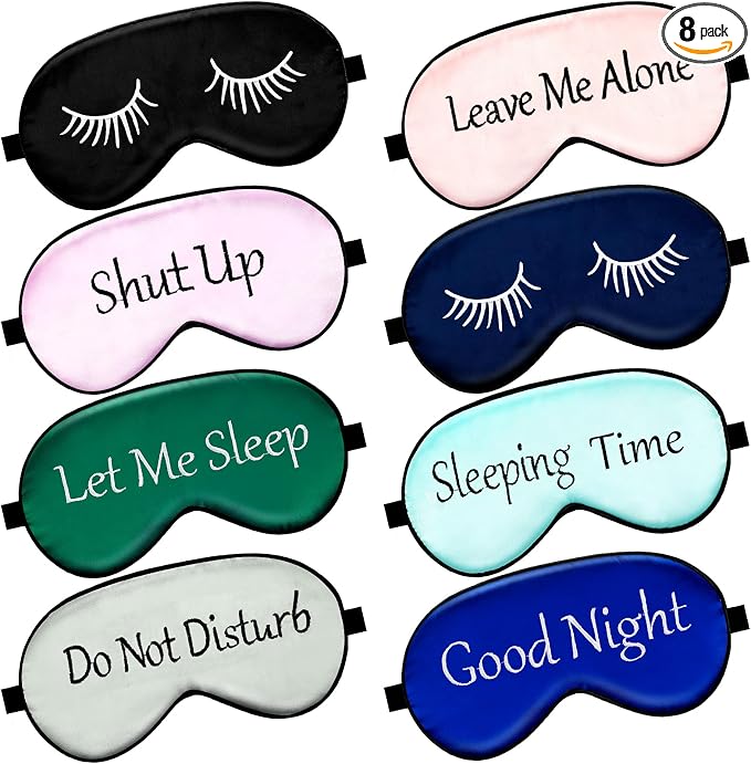 8 Pieces Funny Sleep Mask Silk Eye Mask by Geyoga