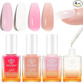 modelones Nail Strengthener Kits Milky White Glitter Pink Nude Nail Polish Sets by MODELONES