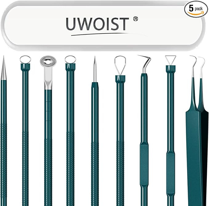 Blackhead Remover Tools Pimple Popper Tool Kit Comedones Extractor Acne Removal by UWOIST