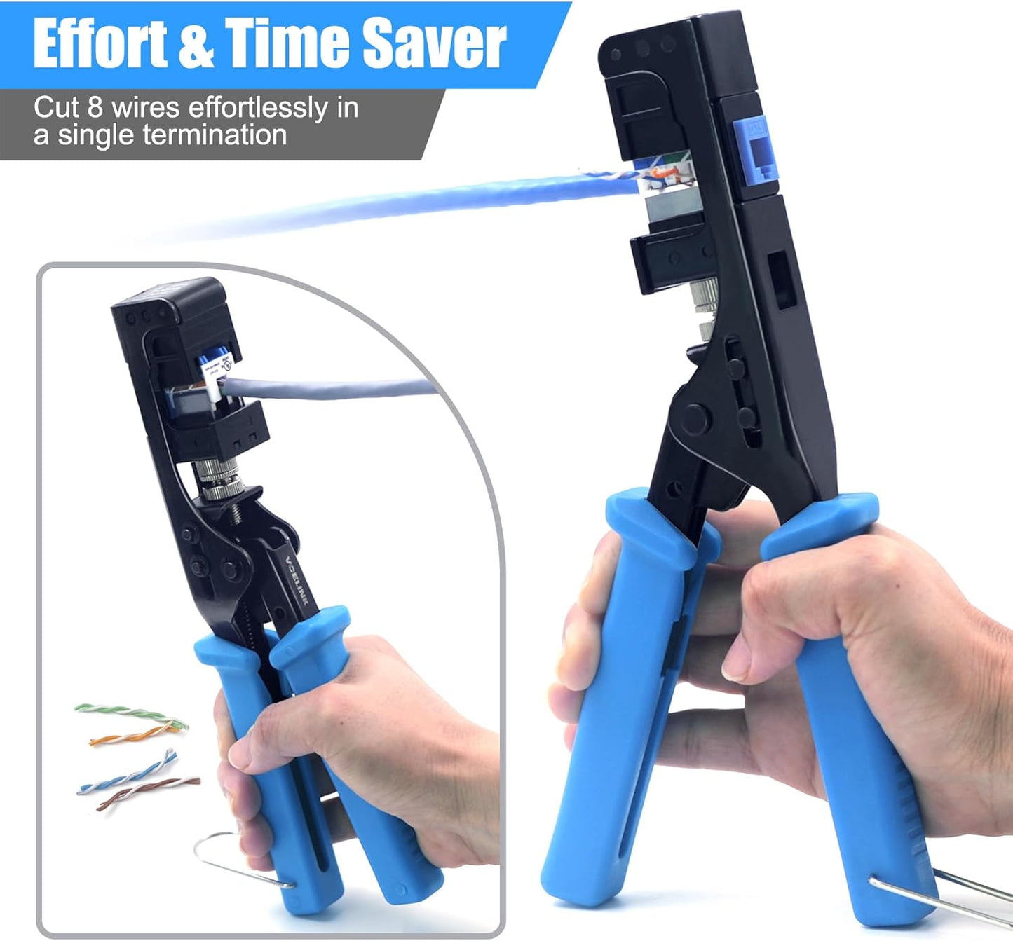 VCELINK Speed Termination Keystone Tool Only for VCE 90-Degree Keystone Jacks, Cat5e/Cat6/Cat6A Ethernet Cable Rj45 Punch Down Tool