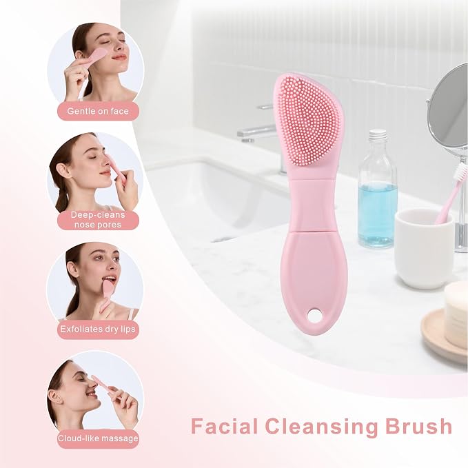 Blackhead Remover & Silicone Face Scrubber, Face Spatula, Facial Cleansing Brush - Image 3
