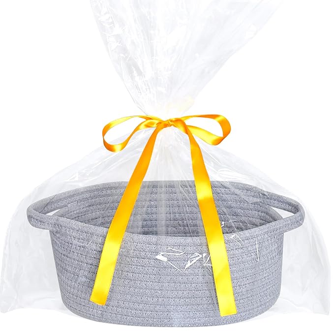 ABenkle Small Basket, Rope Room Shelf Storage Basket, Cat Dog Toys Basket Chest - Image 5