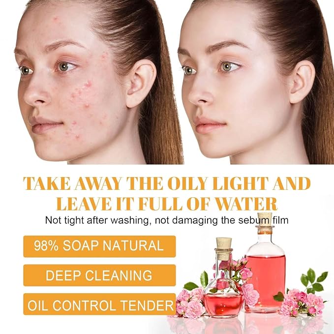 2 Pcs Turmeric Brightening Facial Cleanser, Deep Cleansing Exfoliating Glow - Image 8