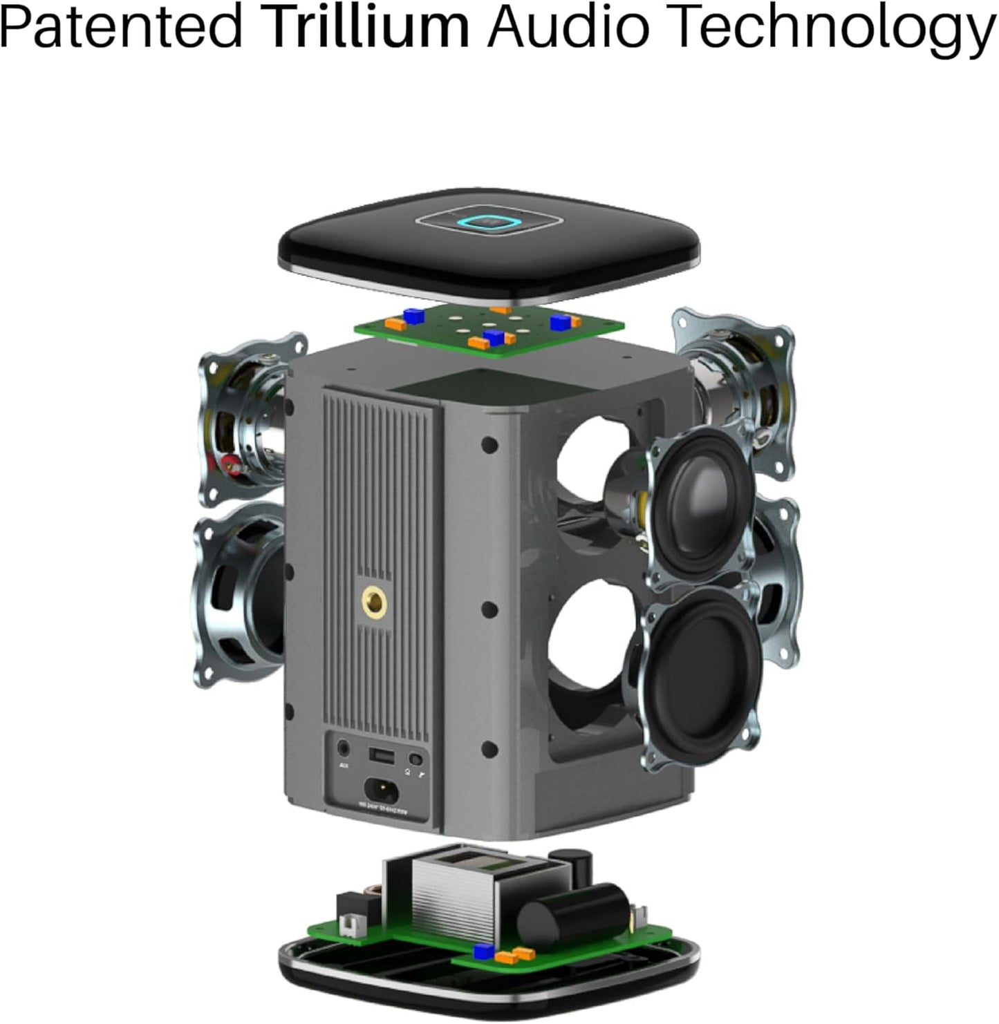 RIVA Upgraded Arena Wi-Fi Bluetooth Hi-Fi Speaker, 6 Drivers, 50W, Multiroom Music System, Supports Airplay 2, Chromecast, Spotify, Tidal and More Streaming (Black)