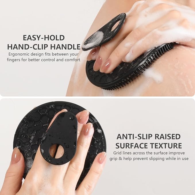 Silicone Body and Face Scrubber Set 3 Pack, BEAUTAIL Shower Bath Scrubber - Image 4
