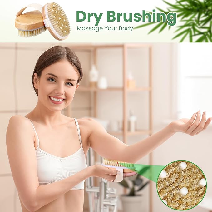 Gejoy 2 Pcs Dry Brushing Body Brush - Image 6