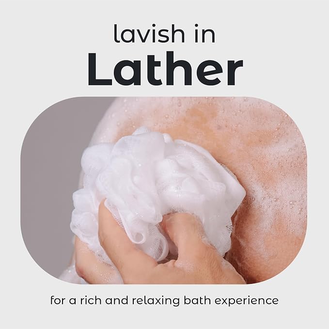 MainBasics Bath Shower Loofah Sponge Pouf Body Scrubber Exfoliator Body Wash - Image 4