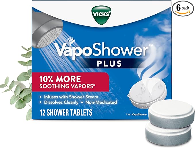 Vicks, VapoShower Plus, Shower Steamers, Eucalyptus Shower Steamer & Menthol by Vicks