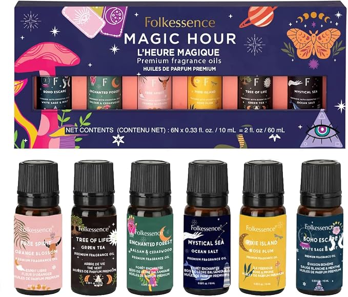 Folkulture Essential Oils Set for Diffuser | Set of 6 Fragrance Oils for by FOLKULTURE