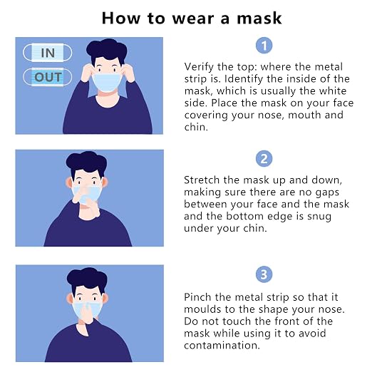 Borje Pink Disposable Face Mask 100 Pcs Pink Face Masks 3 Ply Protection Masks - Image 7