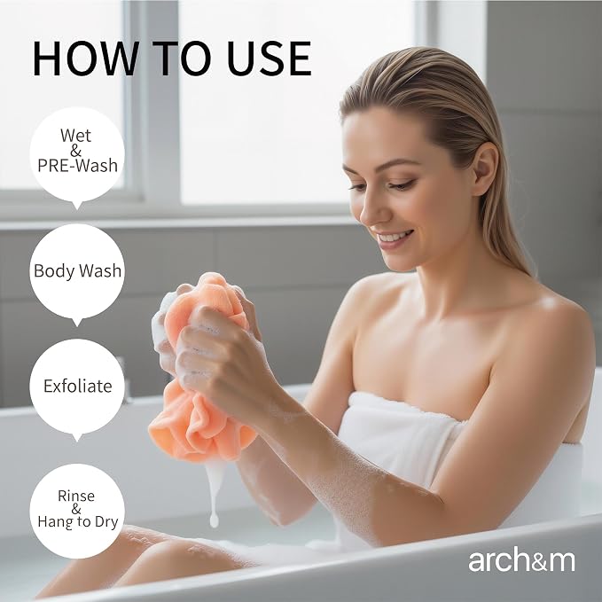 ARCH&M Exfoliating Washcloth 12 Pack Back Scrubber - Image 5