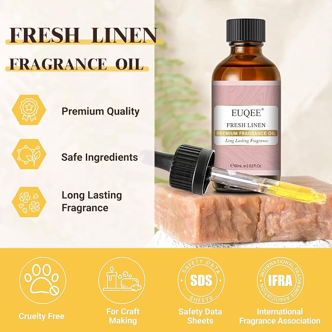 EUQEE Fresh Linen Fragrance Oil 60ml Premium Fragrance Essential Oil - Image 2