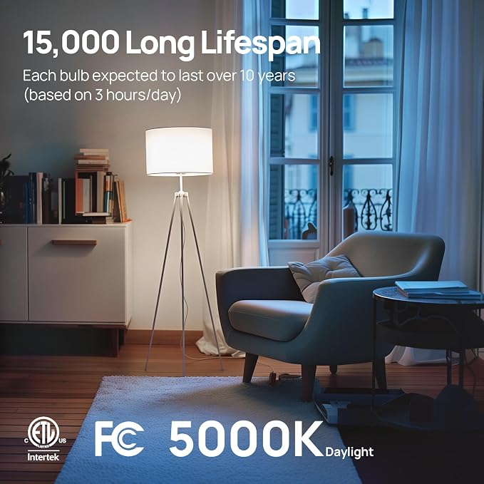 Linkind Dimmable A19 LED Light Bulbs, 60W Equivalent, E26 Base, 5000K Daylight - Image 5