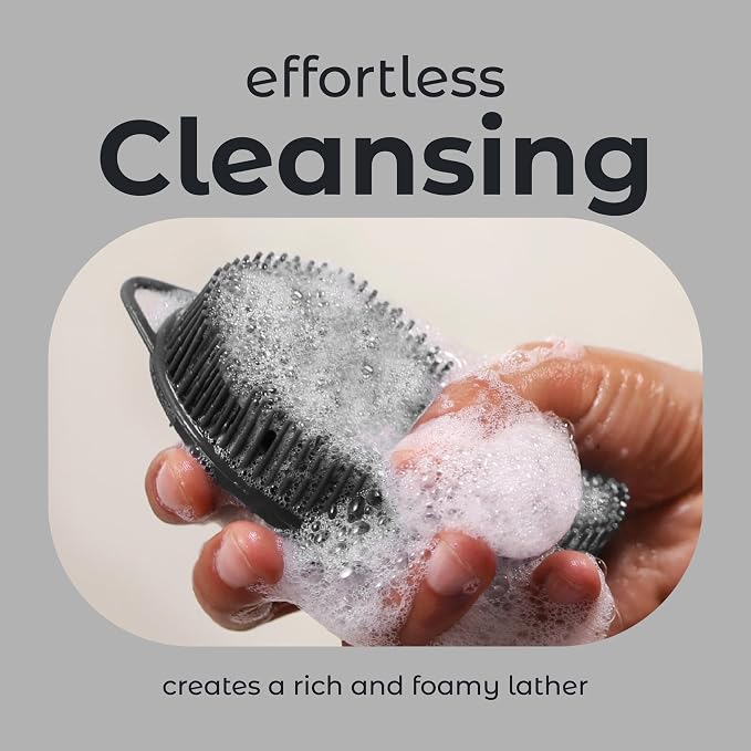 MainBasics Silicone Body Scrubber Dual-Sided Shower Loofah and Scalp Scrubber - Image 4